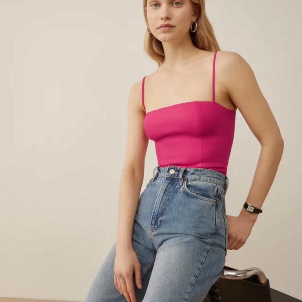 Reformation hot pink linen tank, size 4